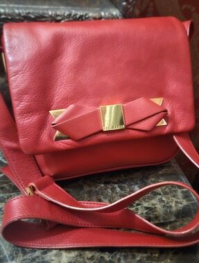 TED BAKER DOG Pattern HANDBAG, TED BAKER RED CROSSBODY PURSE